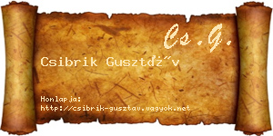 Csibrik Gusztáv névjegykártya